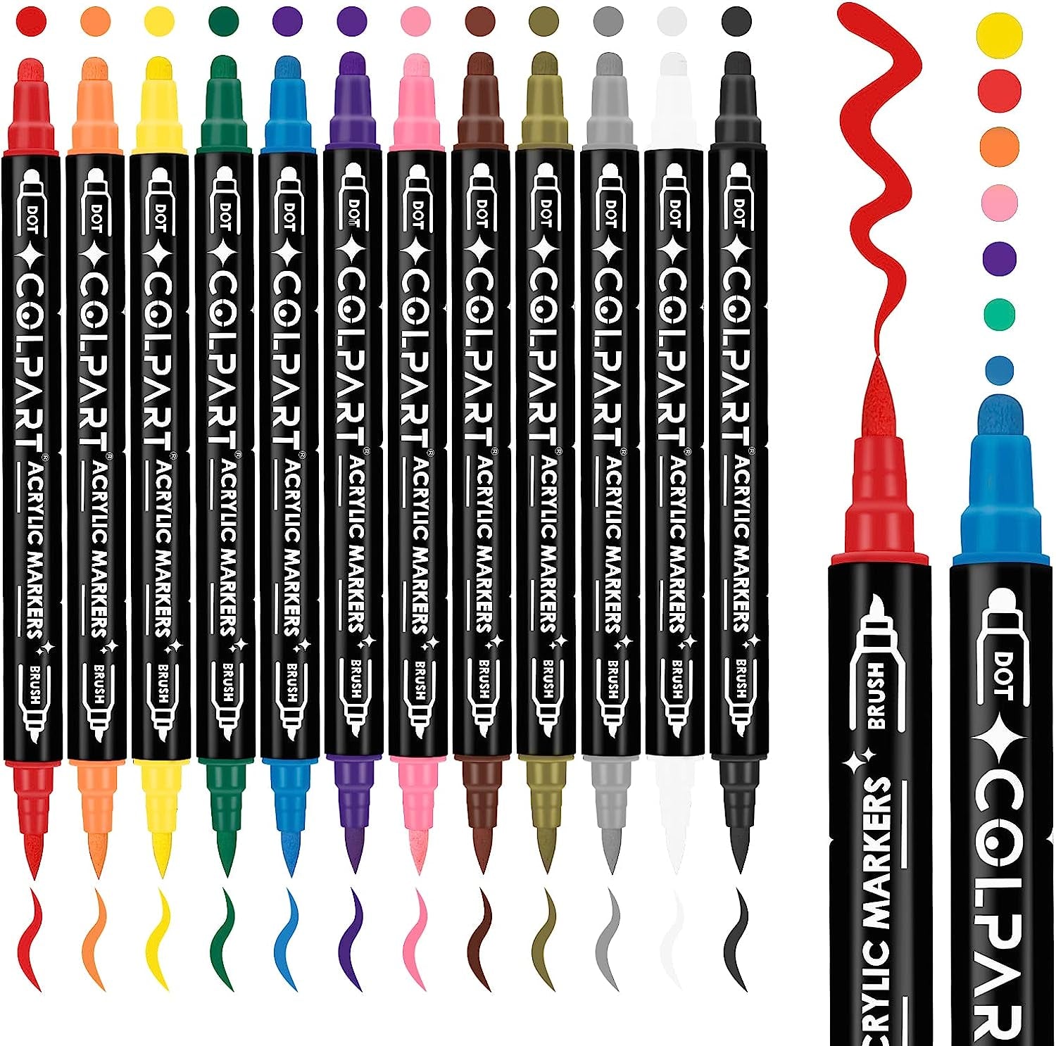 26 Colors Dual Tip Acrylic Paint Pens,Acrylic Pens Markers,Paint with  Medium and Brush Markers for Rock Painting,Ceramic,Canvas,Calligraphy,Diy  Crafts Art Supplies